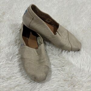 TOMS Alpargata natural metallic woven shoes women's size 6.5